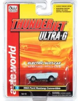 1965 Ford Mustang Convertible *Thunderjet Ultra G* Release 34, light blue, 1/64, Auto World SC367-3b