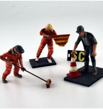 Figur - Streckenposten Set 1 High Detail Resin Collectors Edition m.3 Figuren u.Zubehuer, 1/32, LeMans Miniatures FLMCO132002M