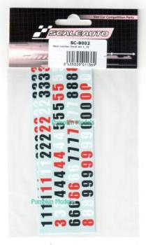 Startnummern Decal Set 1:32, (2 Bogen), ScaleAuto SC9002