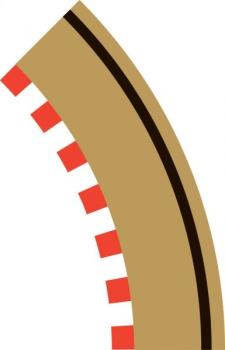 Sport  Randstreifen Kurve R1 outside 45 Grad (4), Scalextric 8240