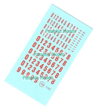 Virages Decal ZAHLEN orange 1/43, Virages 396