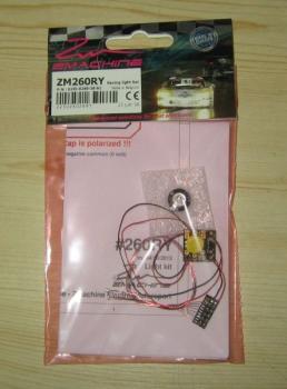 ZM260RY - Zmachine Kit Racing: 2x Licht vorne Racing gelb, 2x Licht hinten, Super leicht Kit.