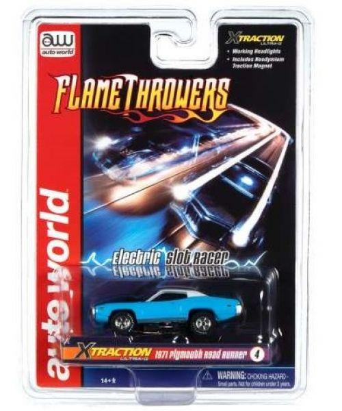 1971 Plymouth Road Runner *Flamethrower X Traction Release 33*, blue, 1/64, Autoworld SC366D