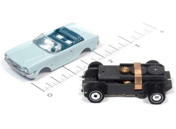 1965 Ford Mustang Convertible *Thunderjet Ultra G* Release 34, light blue, 1/64, Auto World SC367-3b