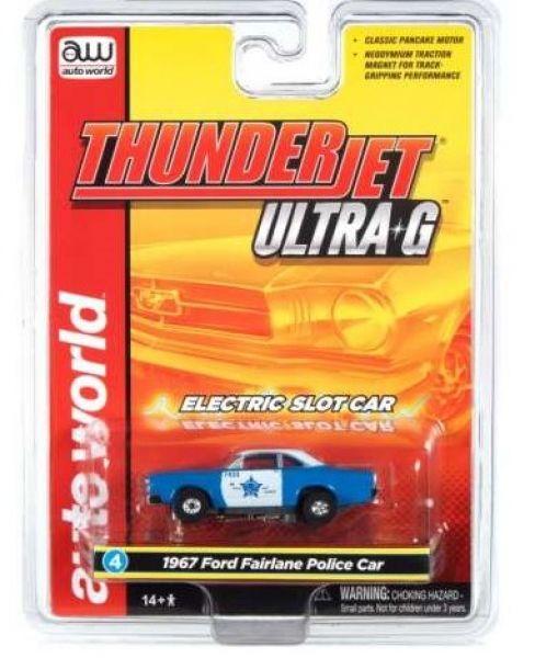 1967 Ford Fairlane Police Car *Thunderjet Ultra G* Release 34, blue, 1/64, Auto World SC367-4b