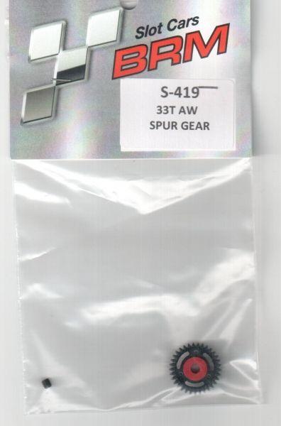 Schraegzahnrad 33Z DM17,4mm Plastik m.Alunabe f.Slotcars 1:24 BRM S-419