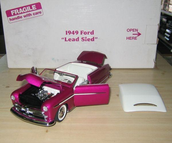 1949 Ford Lead Sled, Purple w/ White Roof, 1/24 Diecast, Danbury Mint DM1044
