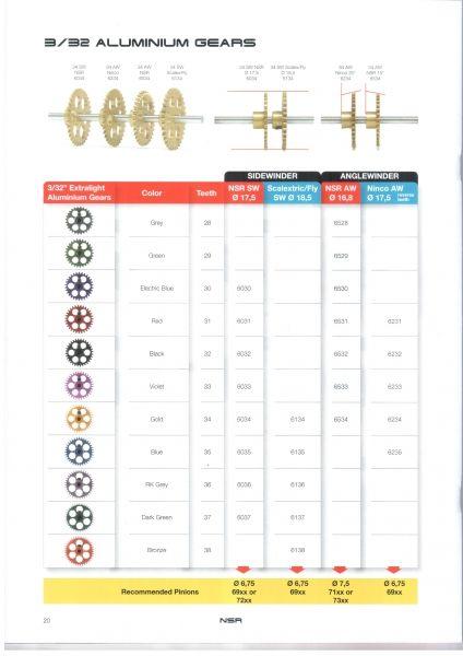 Anglewinder 33t gear for NSR cars, NSR6533