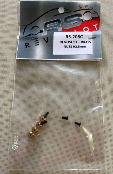 Karosserietrueger-T-Huelse 2,5mm +1,0mm-Flex (Messing) f.Slotcars REVOLSOT, RS208C