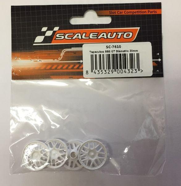 Felgeneinsuetze BBS-Racing schwarz, 20mm Plastic m.zusuetzlichen Bremscheiben, ScaleAuto 7610