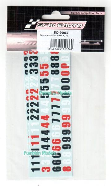 Startnummern Decal Set 1:32, (2 Bogen), ScaleAuto SC9002