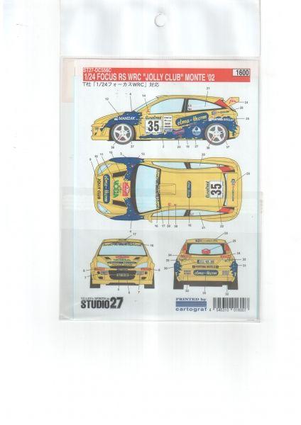 Focus RS WRC - JOLLY CLUB 1/24 Decal, Studio27 DC556C