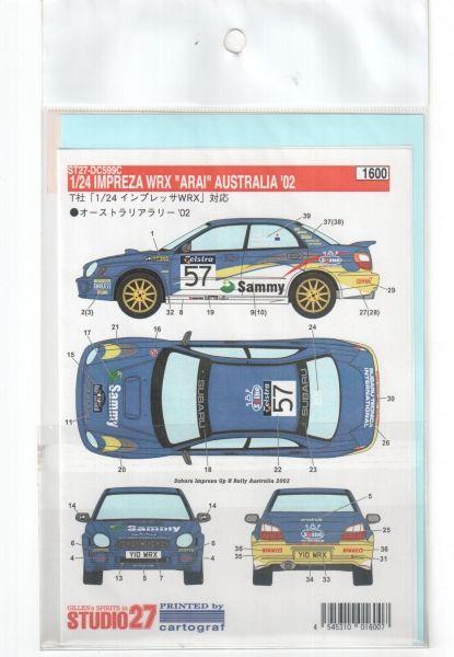 Imprezza WRX - ARAI Australia 2002, 1/24 Decal Studio27 DC599C