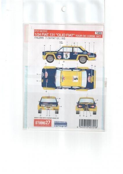 Fiat 131 - OLIO FIAT - Tour de Corse 1977, 1/24 Decal, Studio27 DC721C