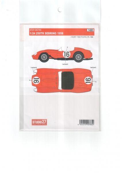 250TR Sebring 1958, 1/24 Decal, Studio27 DC765