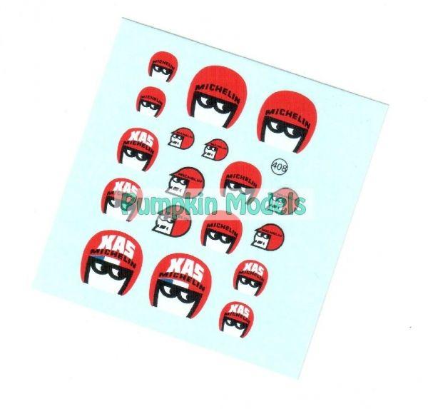 Virages Decal MICHELIN Helm, 1/24, 1/18, Virages 408