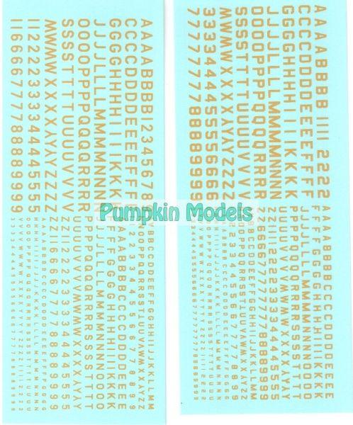 Virages Decal Alphabeth und Zahlen gelb, Virages 444