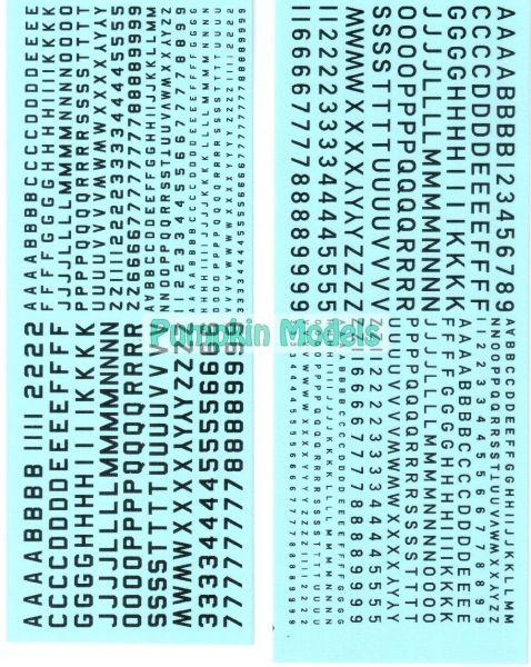 Virages Decal Alphabeth und Zahlen schwarz, Virages 445