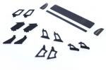 Heckspoiler-Set Leichtbau Universal B; 69,5mm breit Carbon m.flexiblen Halterungen f.Slotcars 1:24, ScaleAuto 7916B